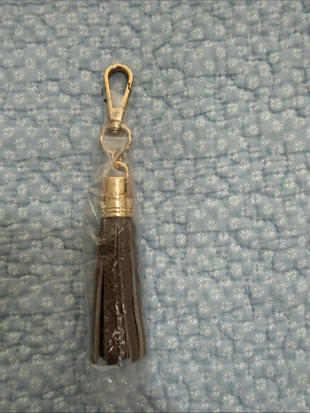 Pom Pom London Mocha Leather Tassel Keychain
